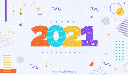 Happy 2021 background design Happy 2021 background design