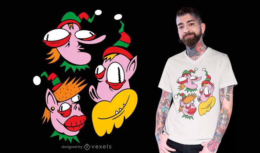 Crazy elves t-shirt design Crazy elves t-shirt design