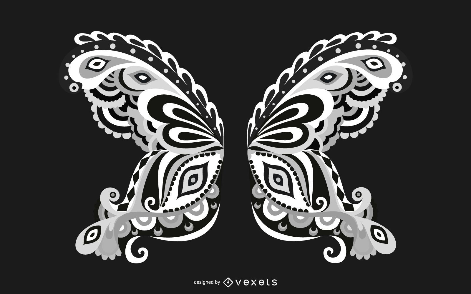 Vector tribal wings