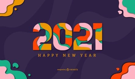 Feliz ano novo 2021 ilustração design