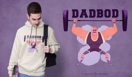 Diseño de camiseta de papá levantador de pesas