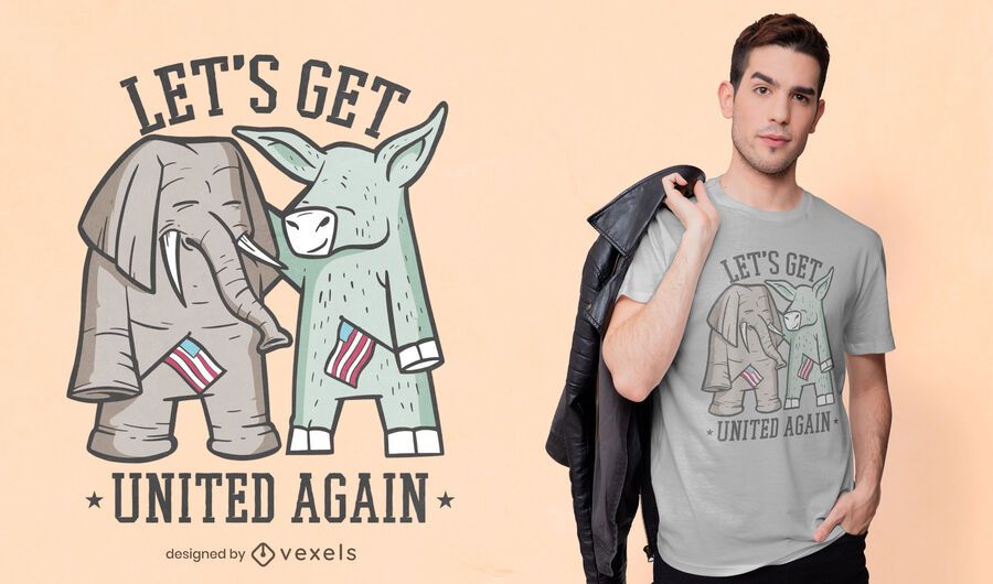 Design de camiseta de elefante e burro Design de camiseta de elefante e burro
