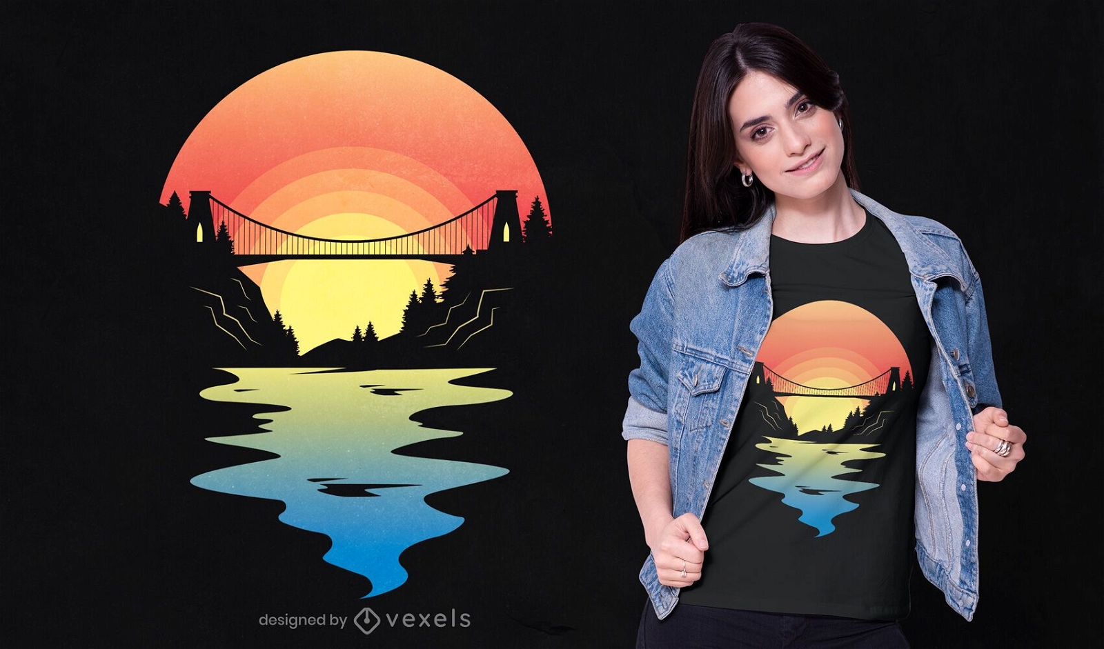 Diseño de camiseta del puente de bristol