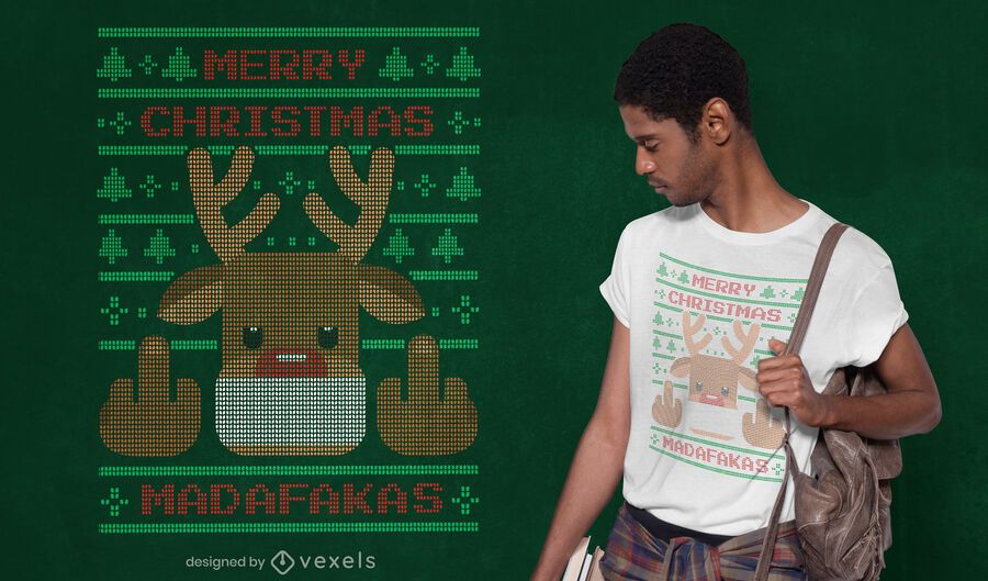 Ugly sweater reindeer t-shirt design Ugly sweater reindeer t-shirt design
