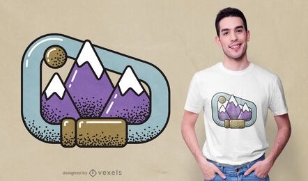 Diseño de camiseta mosquetón montañas
