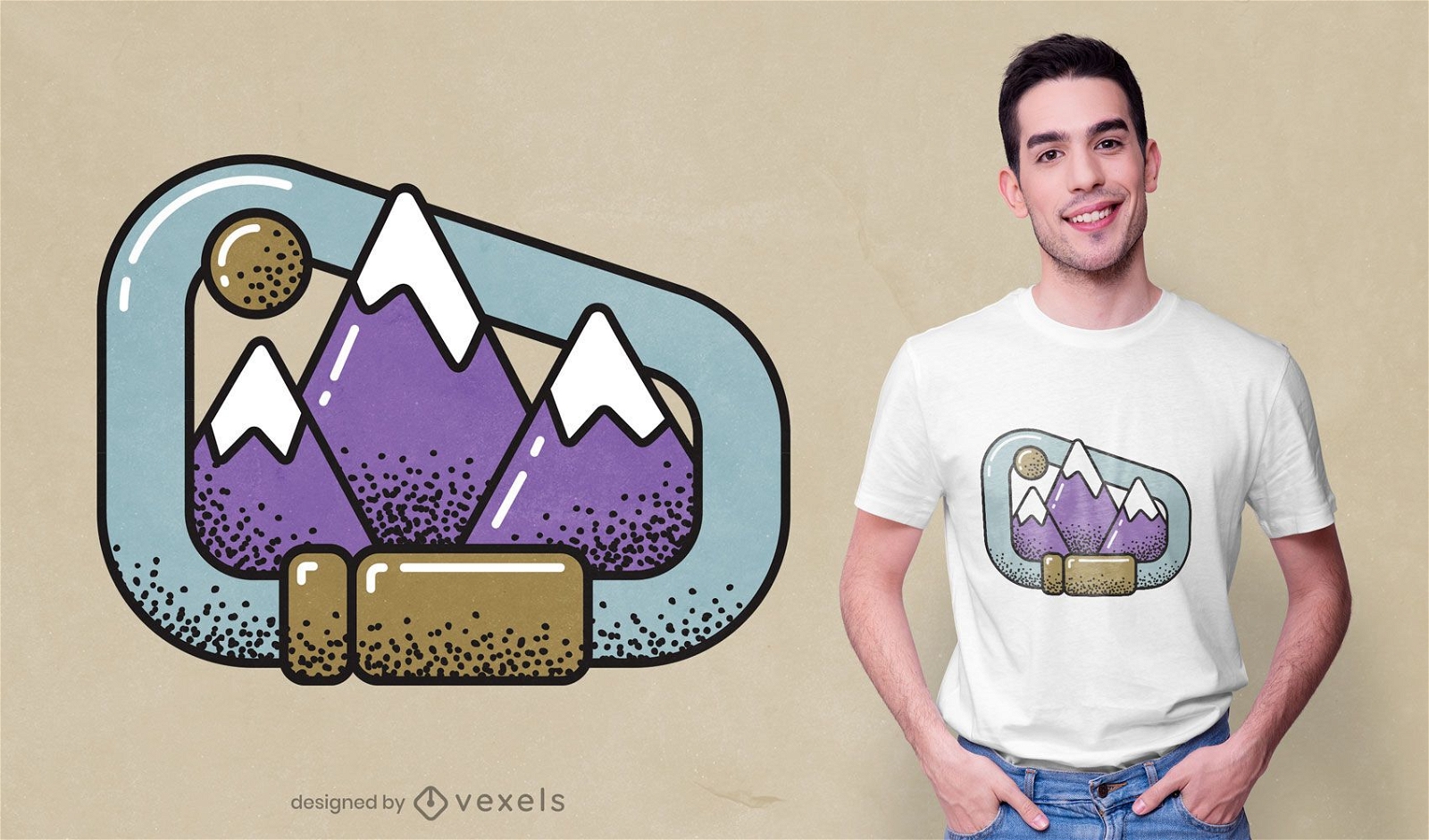 Design de t-shirt das montanhas Carabiner