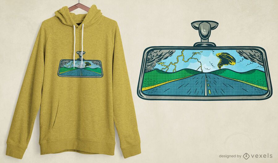 Diseño de camiseta de carretera con espejo retrovisor Diseño de camiseta de carretera con espejo retrovisor