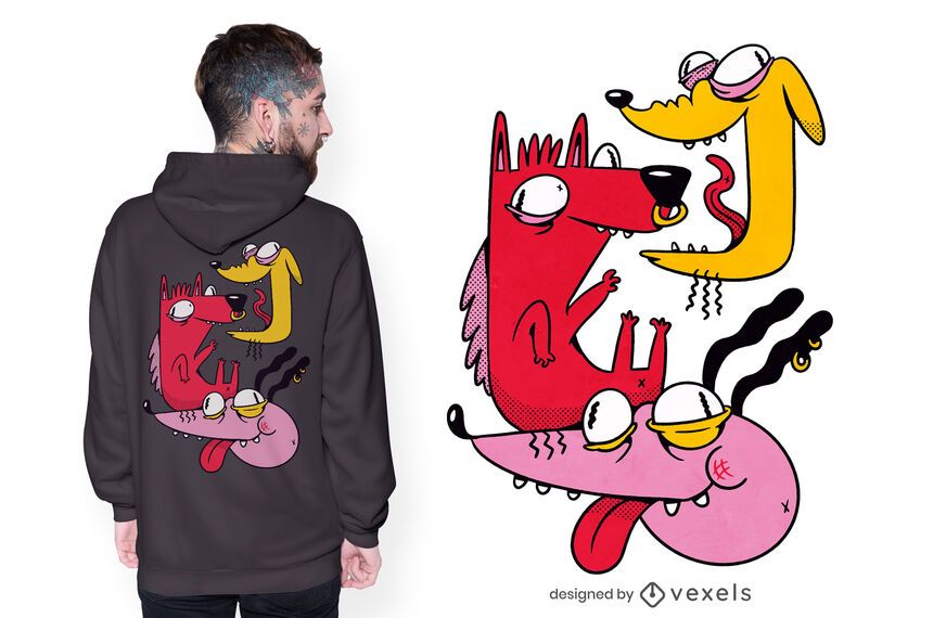 Crazy dogs t-shirt design Crazy dogs t-shirt design