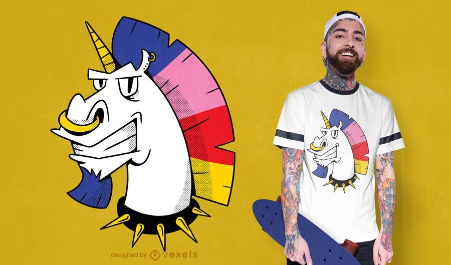 Unicorn punk t-shirt design Unicorn punk t-shirt design