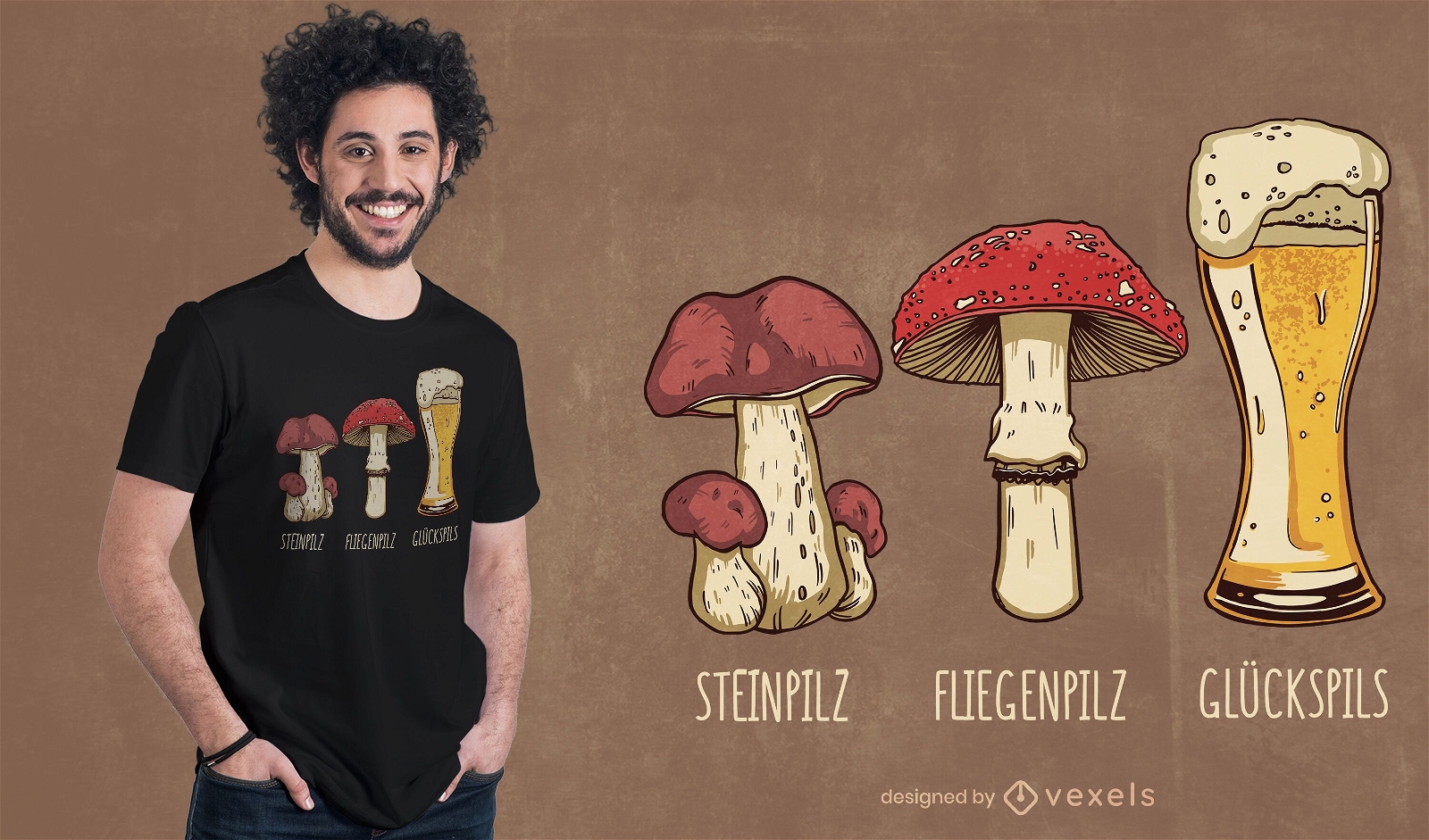 German mushroom joke t-shirt design