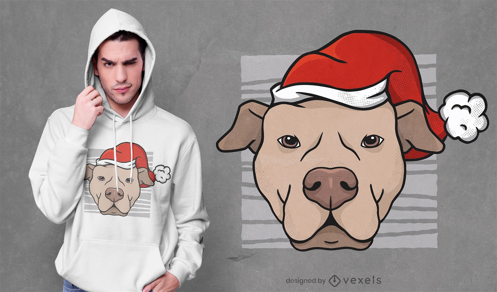 Christmas pitbull t-shirt design