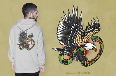 Eagle snake tattoo t-shirt design