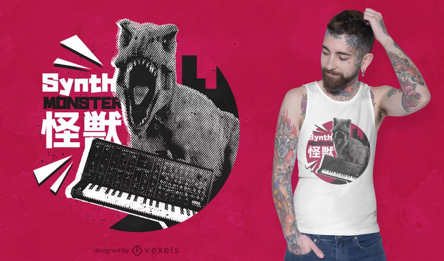 Synth monster t-shirt design Synth monster t-shirt design