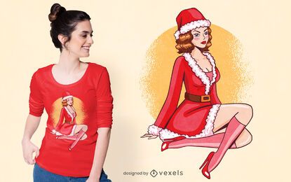 Pin up com design de t-shirt de Natal Pin up com design de t-shirt de Natal