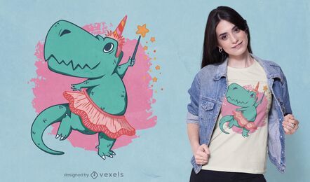 Diseño de camiseta de bailarina T-rex Diseño de camiseta de bailarina T-rex