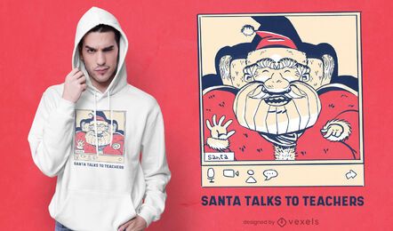Diseño de camiseta de videollamada de santa Diseño de camiseta de videollamada de santa