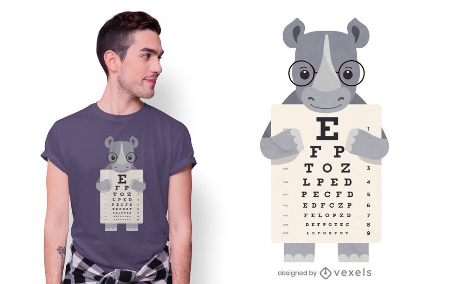 Rhino eye chart t-shirt design Rhino eye chart t-shirt design