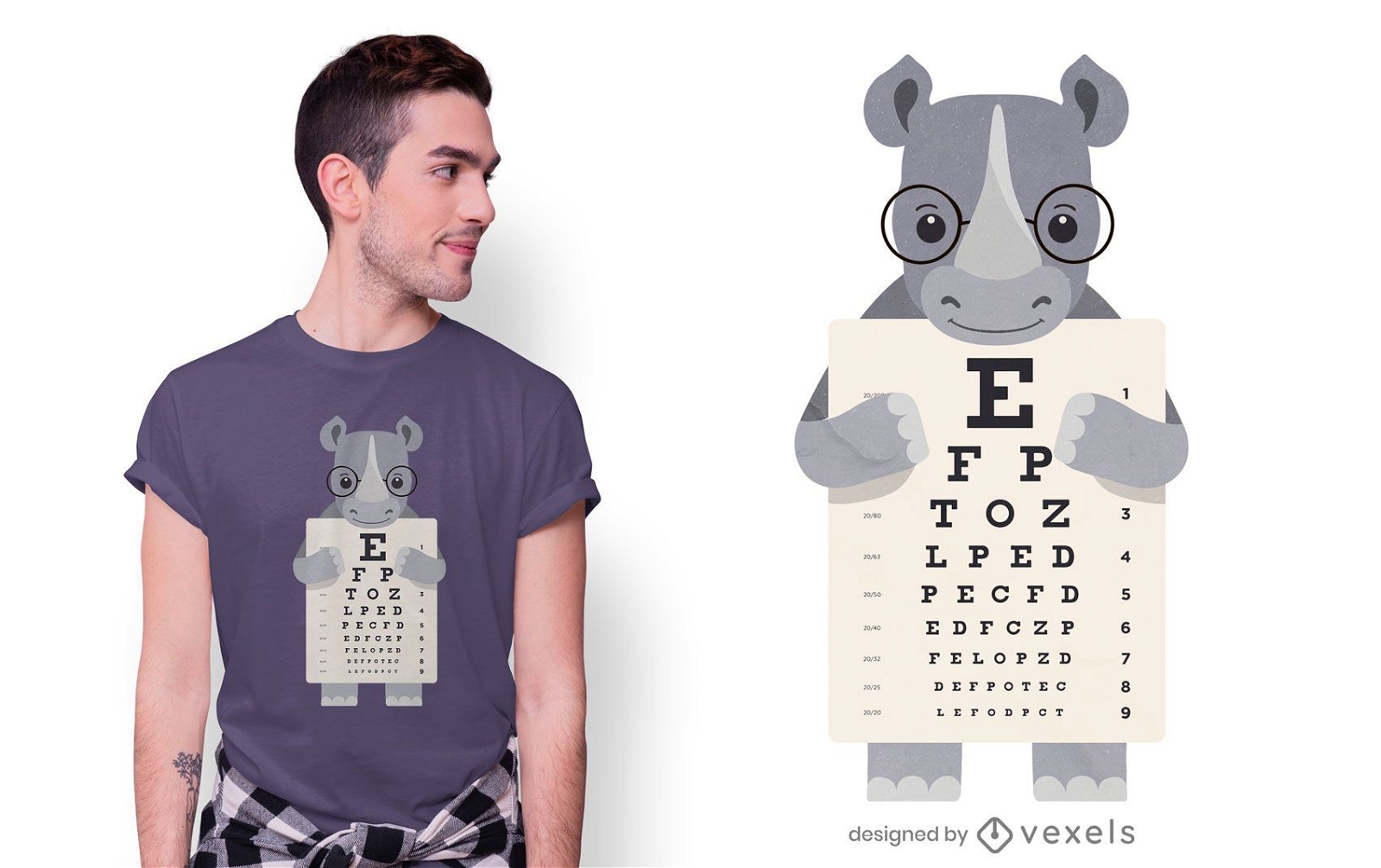 Rhino Augentabelle T-Shirt Design