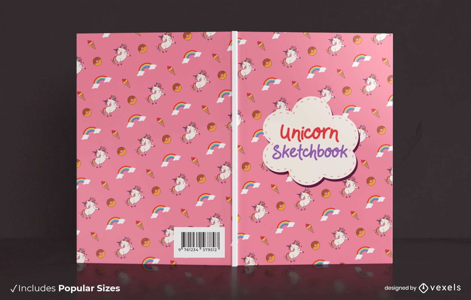 Unicorn sketchbook book cover design