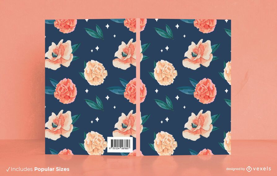 Watercolor flowers book cover design Watercolor flowers book cover design