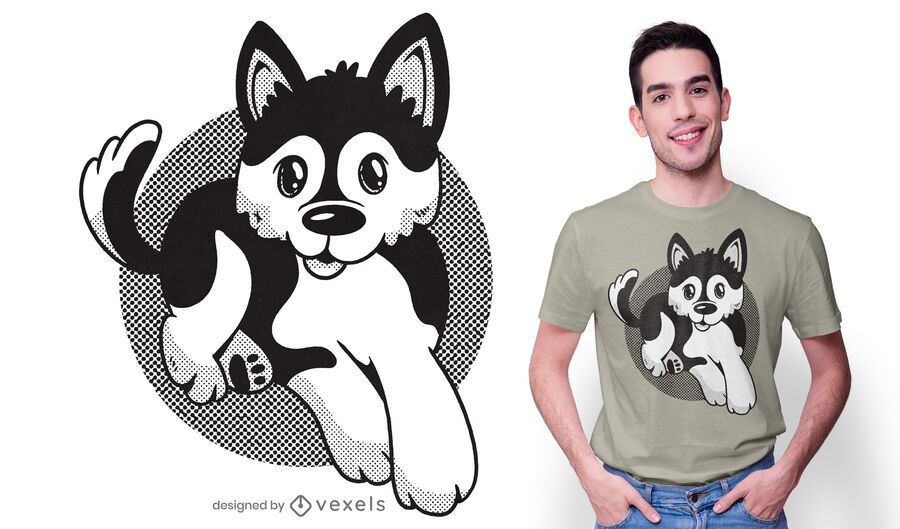 Pomsky dog t-shirt design Pomsky dog t-shirt design