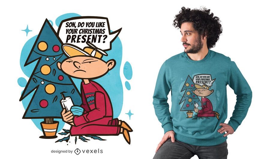 Divertido diseño de camiseta de regalo de navidad. Divertido diseño de camiseta de regalo de navidad.