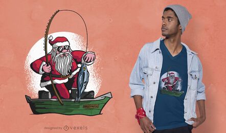 Fischen Santa T-Shirt Design