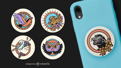 Tatuaje de animales popsocket set Tatuaje de animales popsocket set