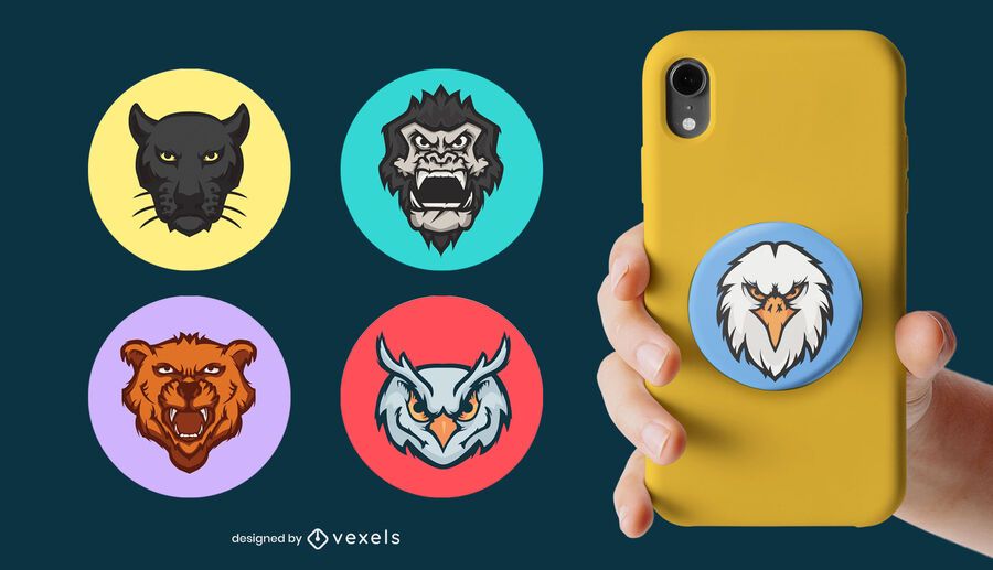 Popsocket de cabezas de animales Popsocket de cabezas de animales