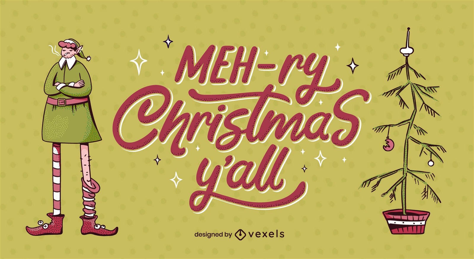 Mehry christmas lettering design