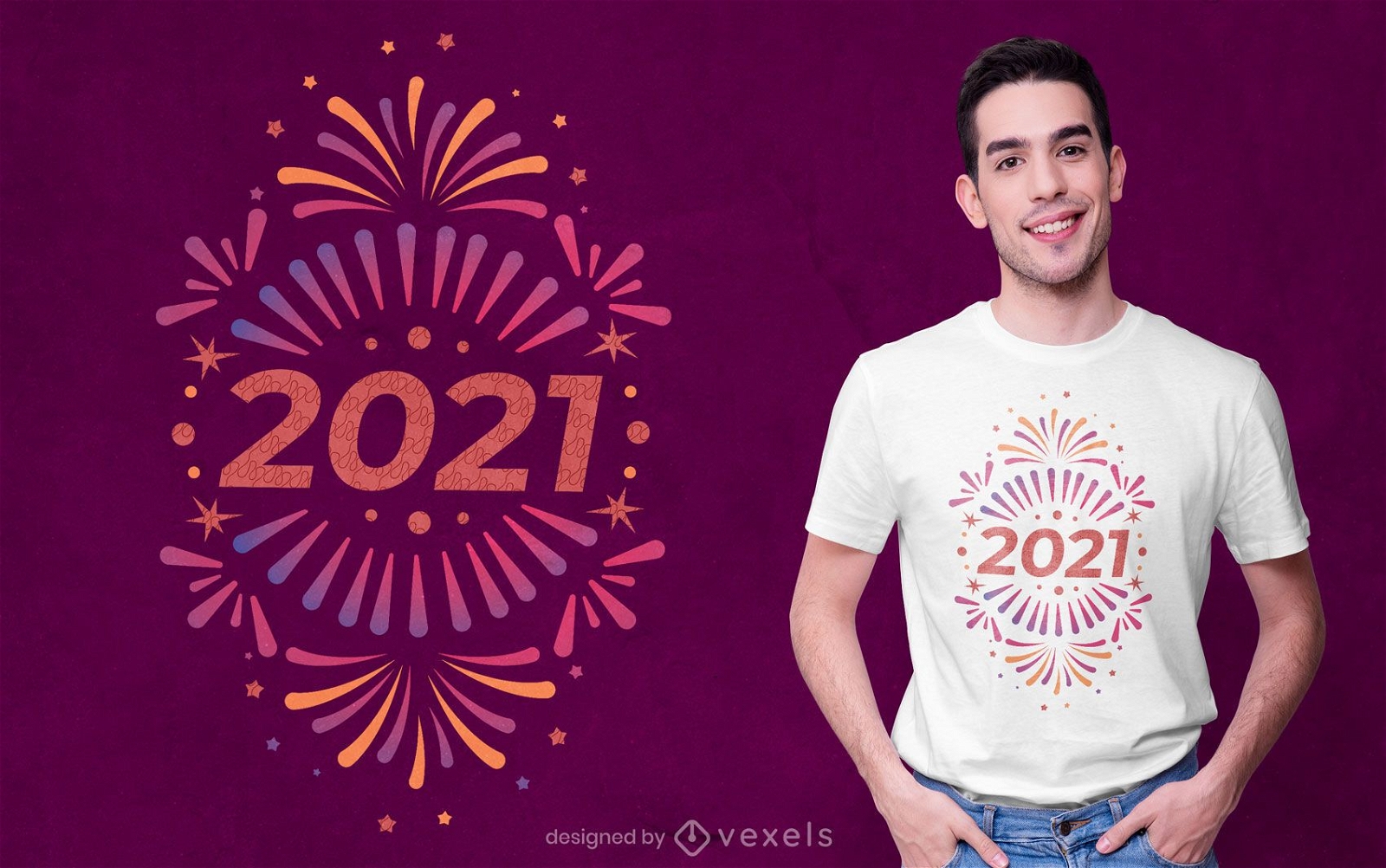 Design de camisetas para o ano novo 2021