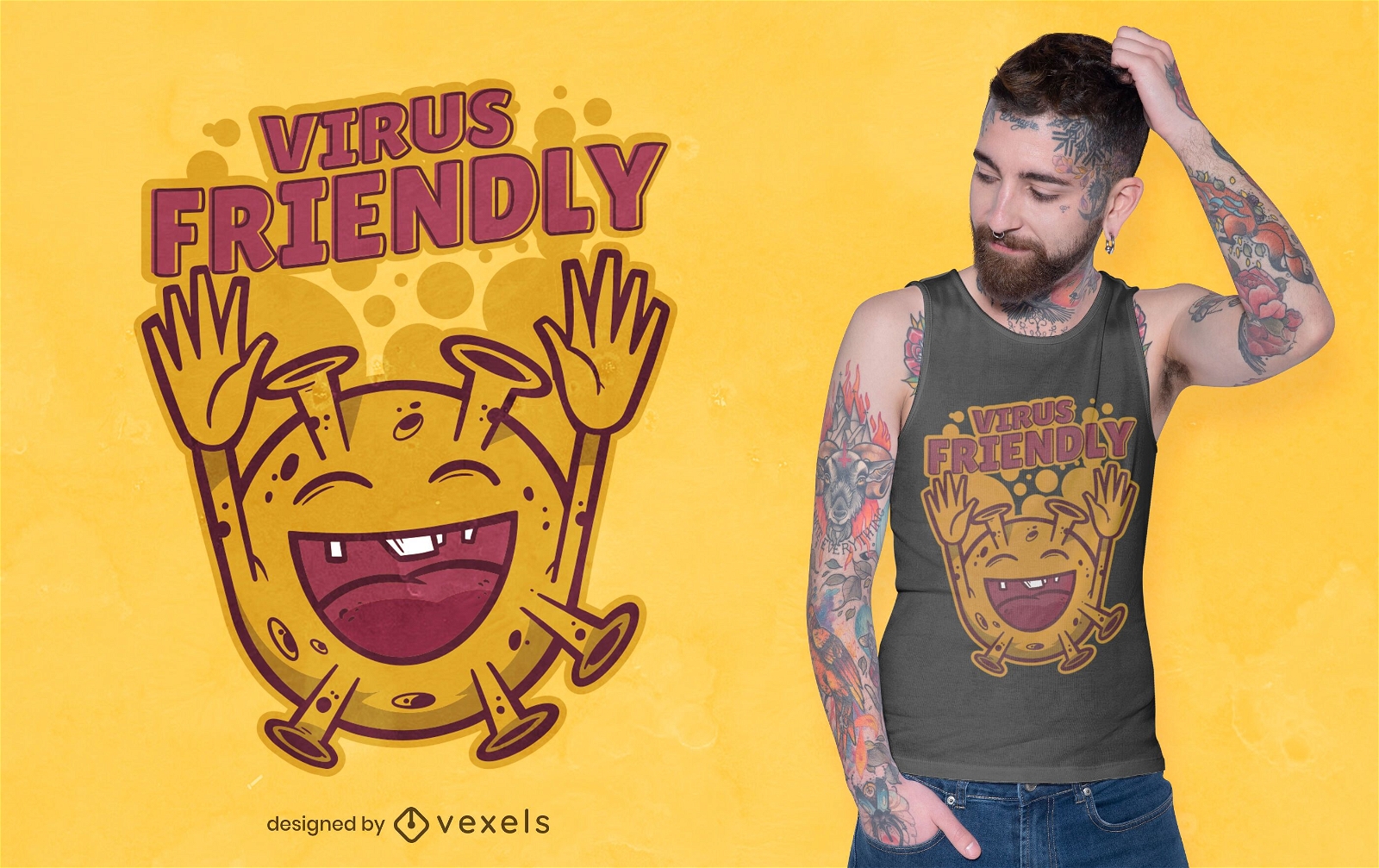 Virus friendly t-shirt design