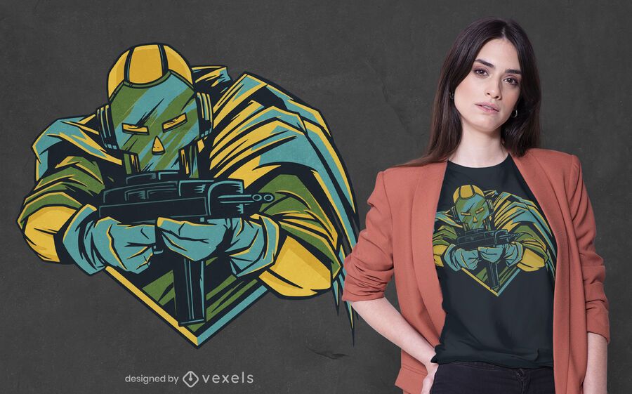 Masked shooter t-shirt design Masked shooter t-shirt design