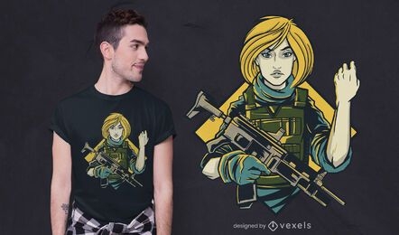 Soldier girl t-shirt design