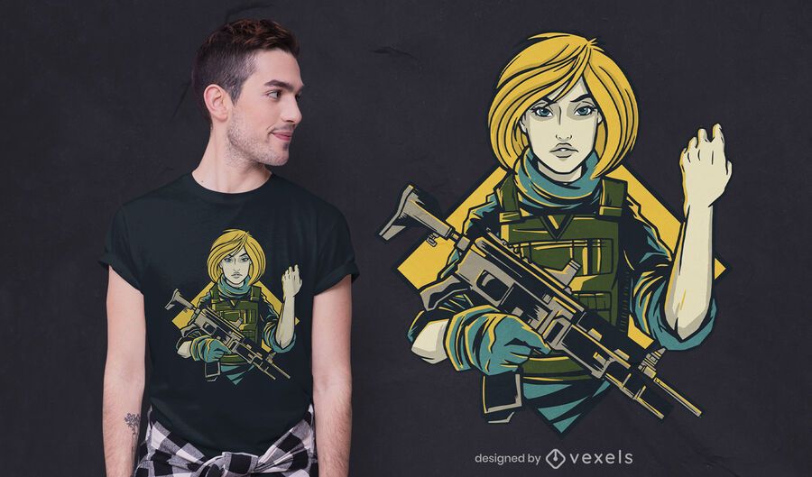 Soldier girl t-shirt design Soldier girl t-shirt design