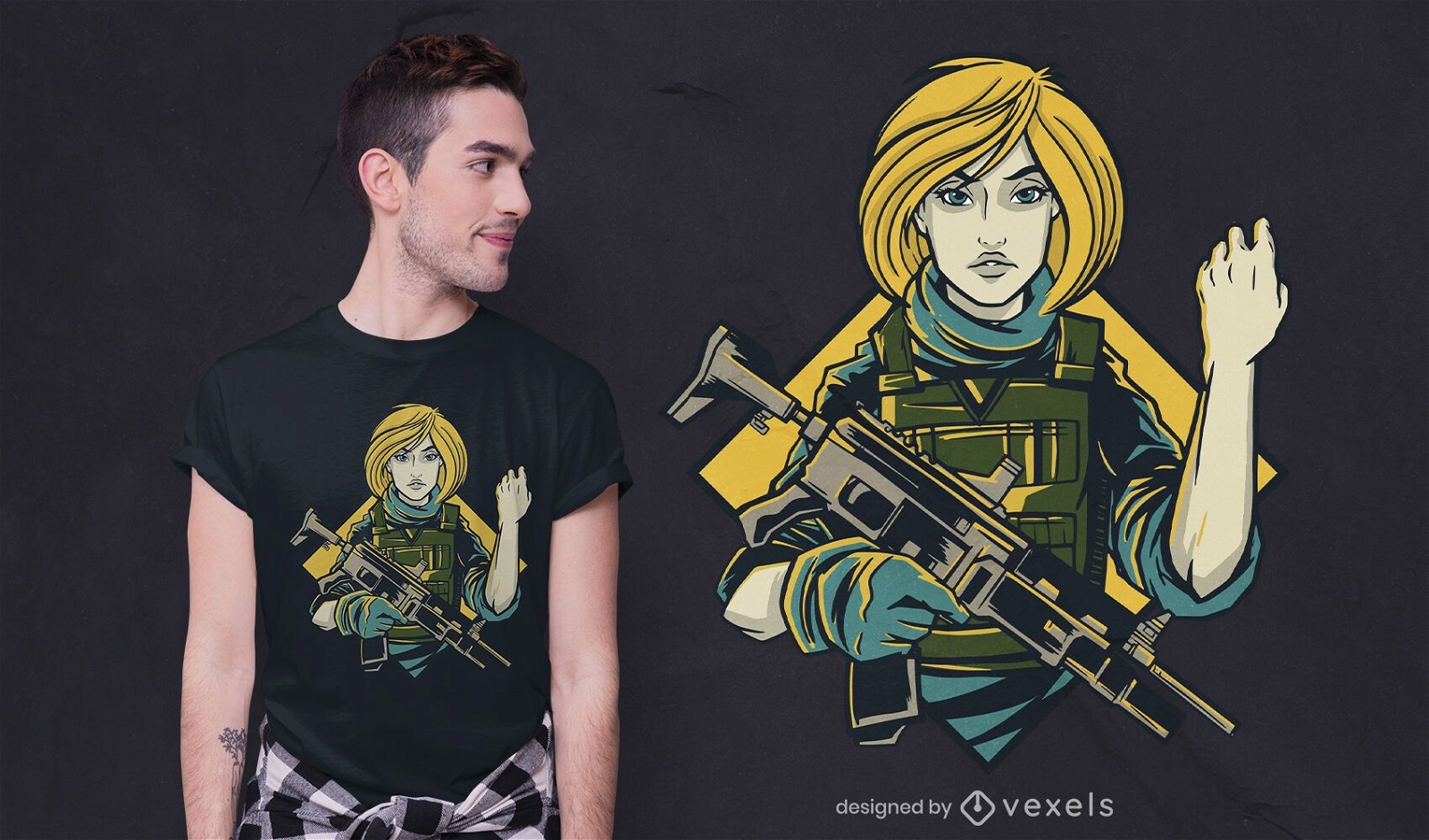 Soldat Mädchen T-Shirt Design