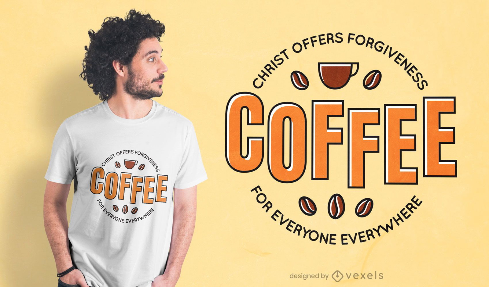 Coffee christ quote t-shirt design