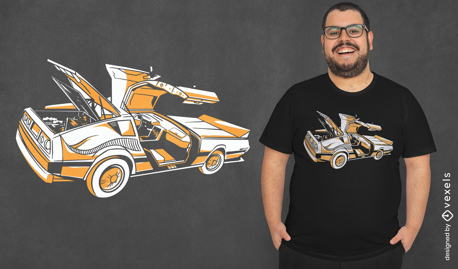 Diseño de camiseta de auto deportivo.