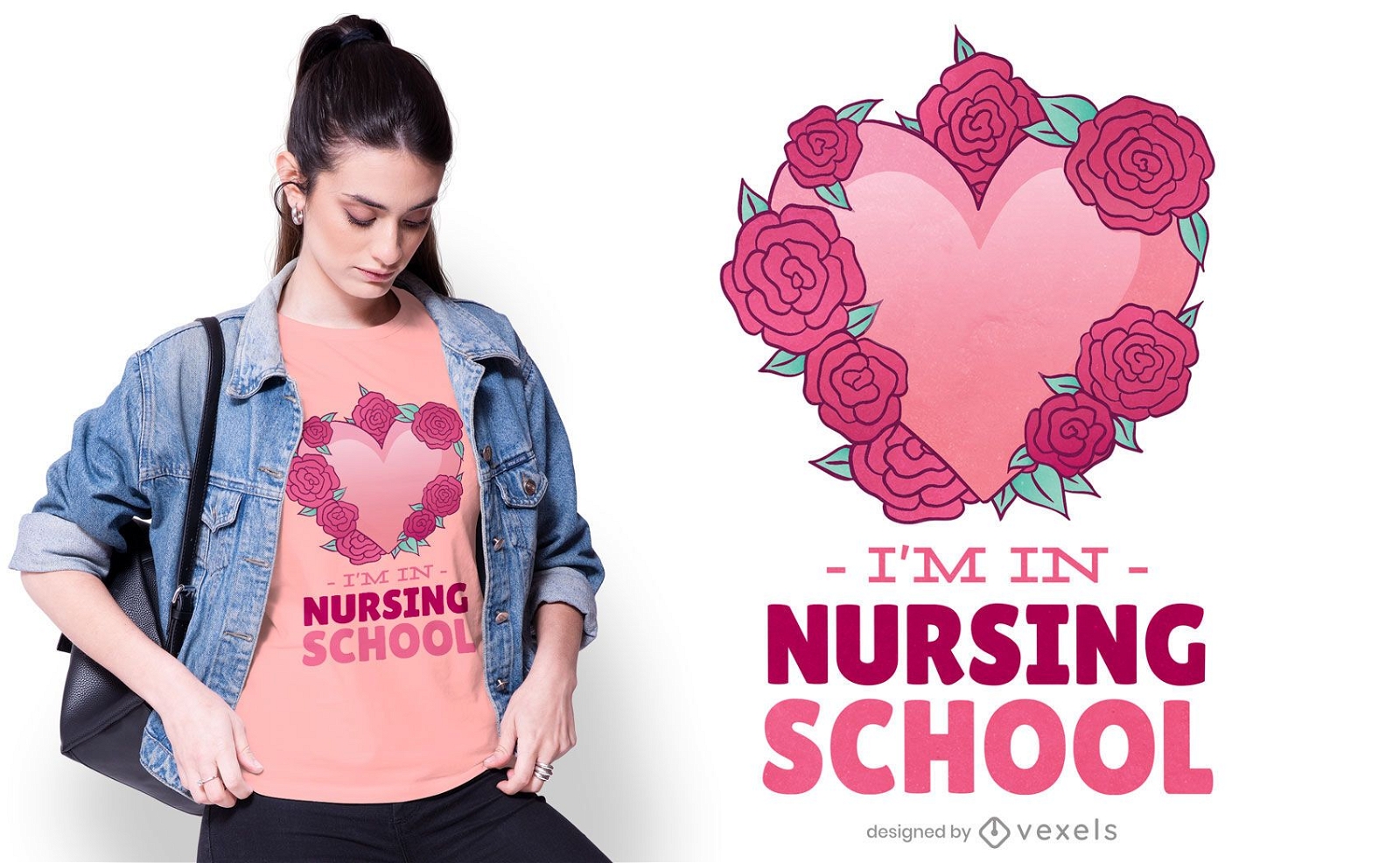 Design de camisetas para escolas de enfermagem