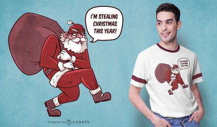 Robando el diseño de la camiseta de santa