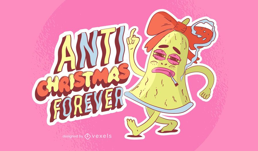 Diseño de ilustración anti navidad para siempre Diseño de ilustración anti navidad para siempre