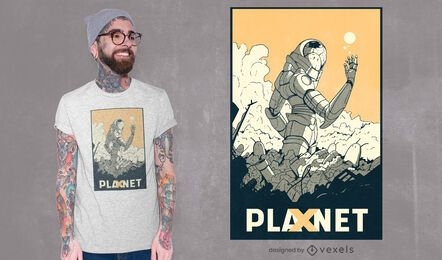 Diseño de camiseta planeta x