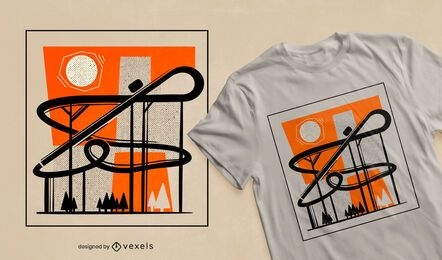 Diseño de camiseta de montaña rusa