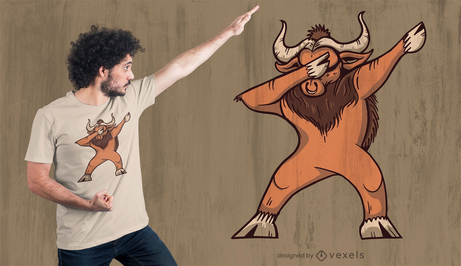 Diseño de camiseta dabbing ox
