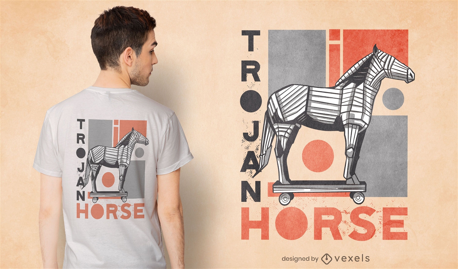 Design de camiseta de cavalo de Tr?ia