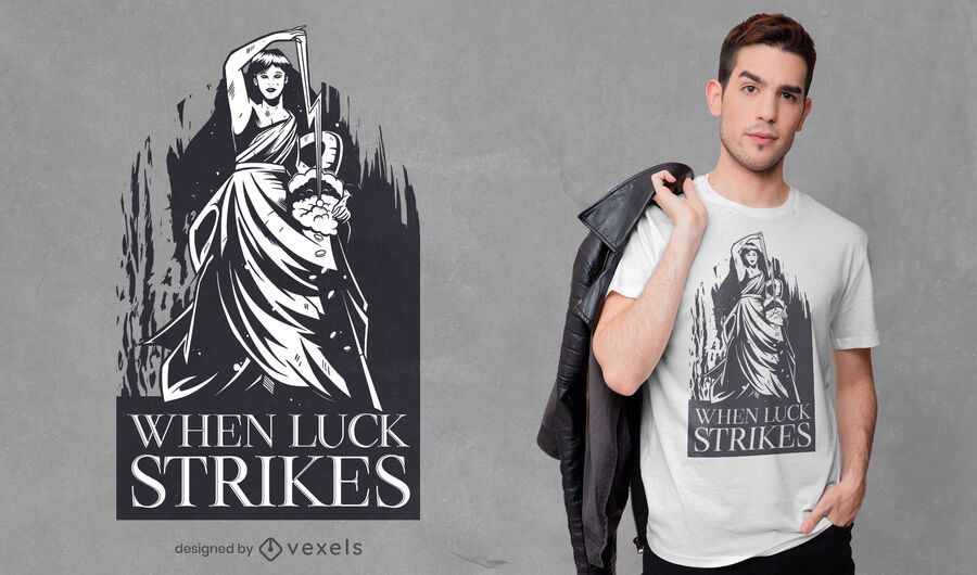Diseño de camiseta de la diosa fortuna Diseño de camiseta de la diosa fortuna