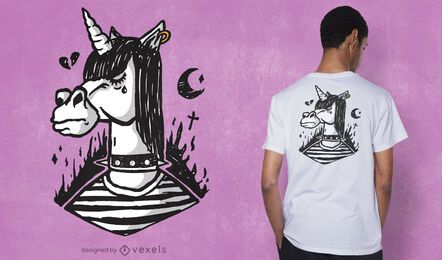 Emo unicorn t-shirt design Emo unicorn t-shirt design