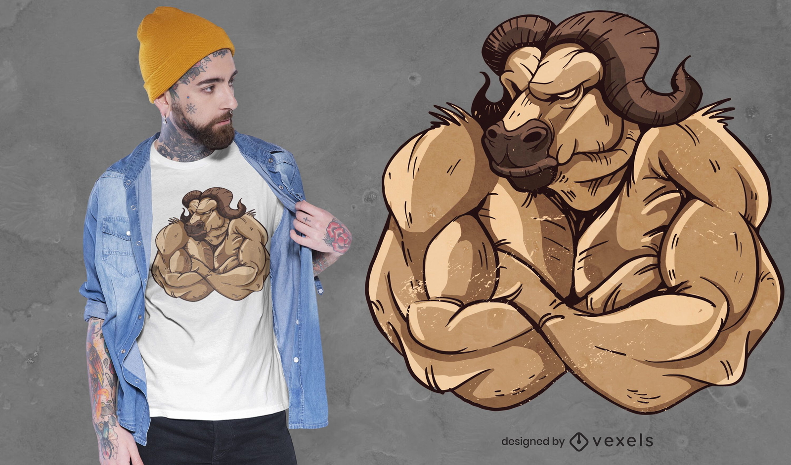 Strong ox t-shirt design