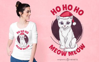 Design fofo de t-shirt de gato de natal Design fofo de t-shirt de gato de natal