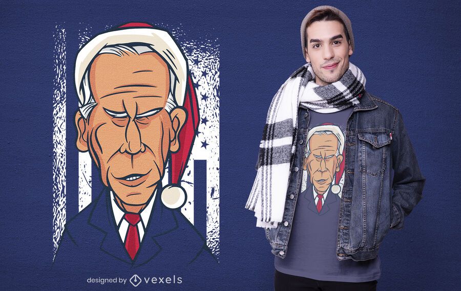 Design de camiseta de Natal com biden Design de camiseta de Natal com biden
